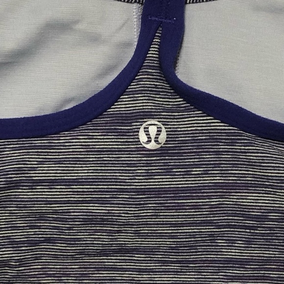 Purple Lululemon Striped Power Y Tank - Picture 6 of 8